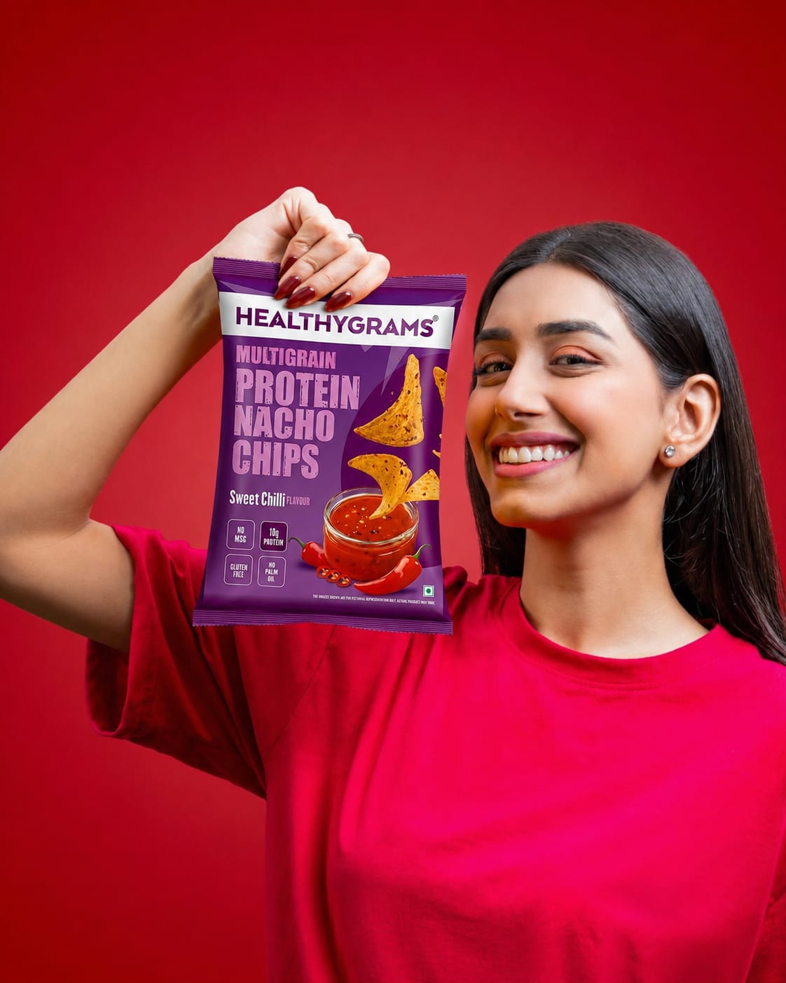 Healthygrams — Multigrain chips, honestly loud.