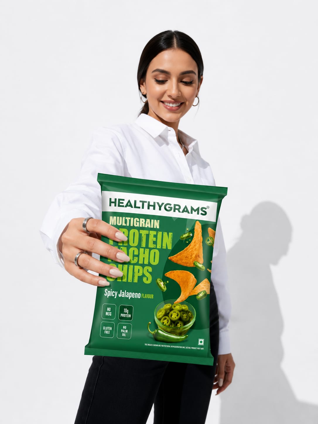 Healthygrams — Multigrain chips, honestly loud.