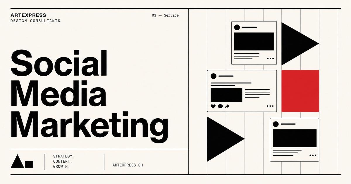 Social Media Marketing Swiss-modernist Open Graph artwork by Artexpress Design Consultants